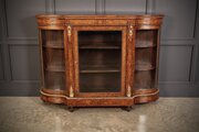 Impressive Burr Walnut Marquetry Inlaid Credenza 