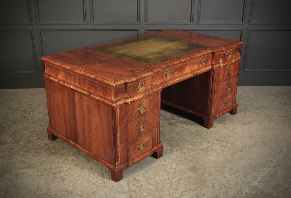 Impressive Large Walnut Partners Desk By Maple & C Antiques Atlas