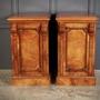 Large Pair of Figured Walnut Pedestal Cabinets