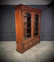 Large Victorian Mahogany Glazed Bookcase