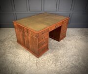 Large Victorian Walnut Partners Desk