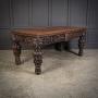 Large impressive Carved Oak Writing Table