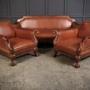 Magnificent Quality Mahogany & Leather Suite