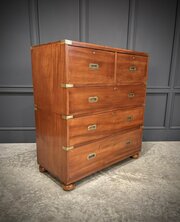 Mahogany Military Campaign Secretaire Chest