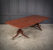 Mahogany Twin Pillar Extending Dining Table