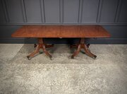 Mahogany Twin Pillar Extending Dining Table
