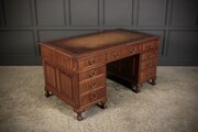Mahogany & Leather Pedestal Desk