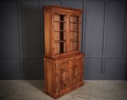 Marquetry Inlaid Burr Walnut Glazed Bookcase 