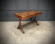 Marquetry Inlaid Walnut Library Table