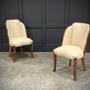 Pair Of Art Deco Walnut & Leather Chairs