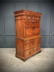 Queen Anne Walnut Secretaire Chest / Escritoire