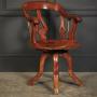 Rare Victorian Elm Swivel Desk Chair