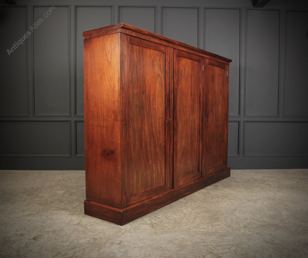 Regency Flame Mahogany Triple Bookcase Antiques Atlas