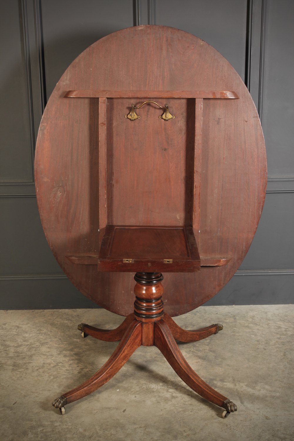 Regency Mahogany Oval Tilt Top Table Antiques Atlas