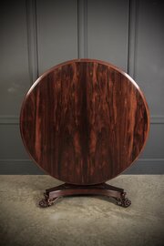 Round Rosewood Tilt Top Centre Dining Table