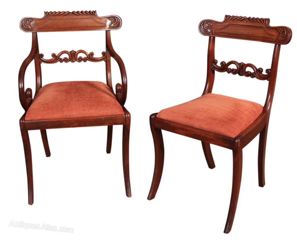 Set Of 8 Regency Mahogany Dining Chairs Antiques Atlas