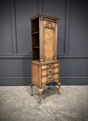 Small Queen Anne Style Walnut Bookcase 