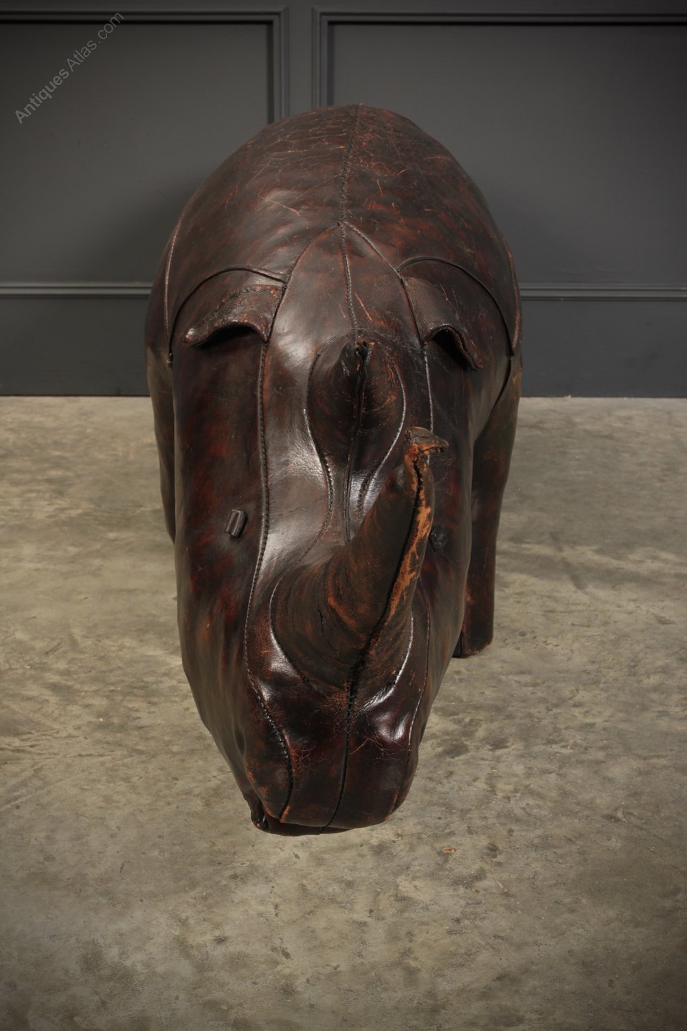 Very Large Leather Rhino Footstool Antiques Atlas