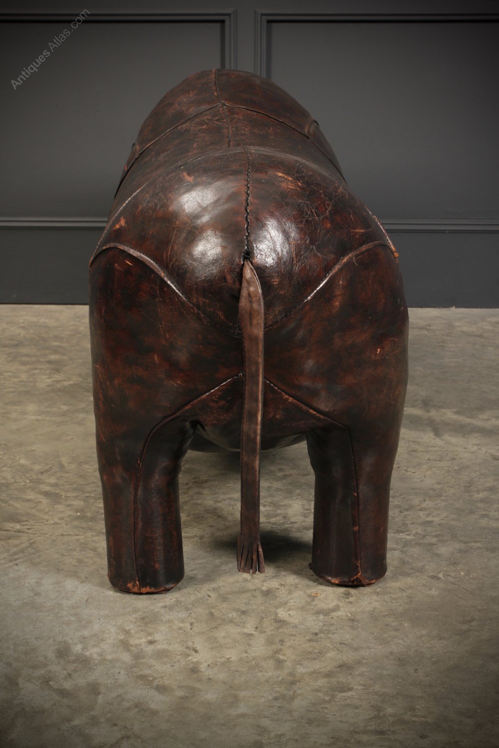 Very Large Leather Rhino Footstool Antiques Atlas