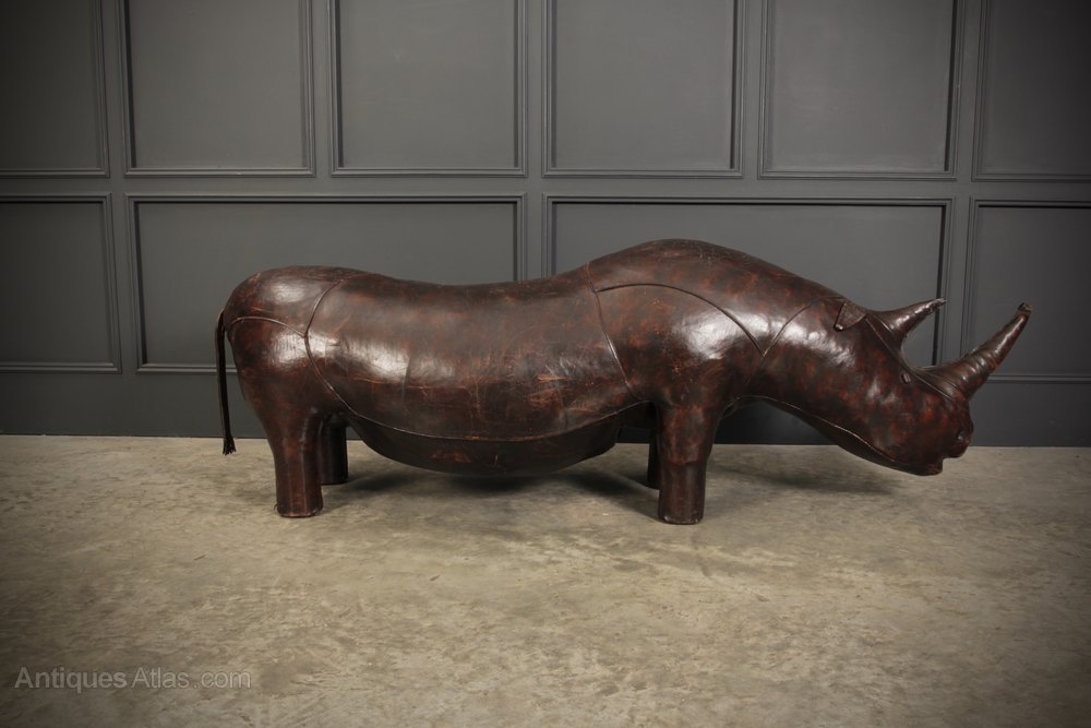 Very Large Leather Rhino Footstool Antiques Atlas