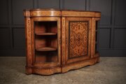 Victorian Burr Walnut Marquetry Inlaid Credenza