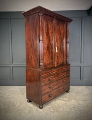 William IV Mahogany Linen Press