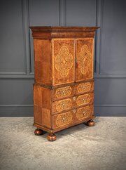 William & Mary Walnut Cabinet On Stand