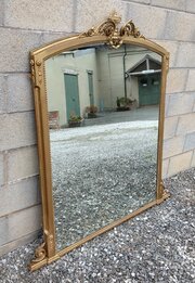 19thC Gilt Overmantle Mirror, Good Detailing