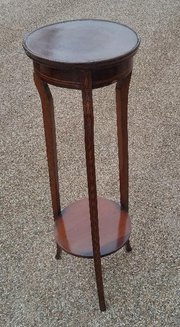 Inlaid Mahogany Plant Stand