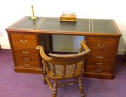 Mahogany Kneehole Desk, Great Useable Size