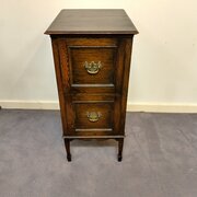Oak Two Drawer Filing Cabinet 