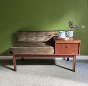 1970s Chippy Heath Teak Telephone Table / Bench