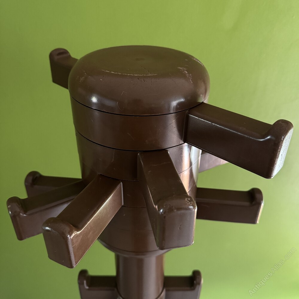 Antiques Atlas - 1970s Vintage Space-Age Brown Plastic Coat Rack