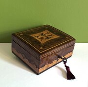 Antique Continental Victorian Miniature Wooden Box