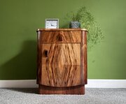 Art Deco Walnut Bedside Cabinet, Czechoslovakia