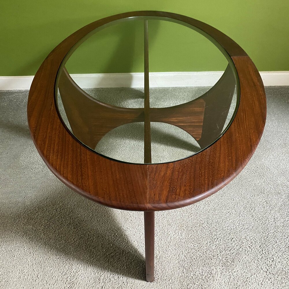 Antiques Atlas - G Plan Astro Oval Teak And Glass Coffee Table