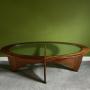 G Plan Astro Oval Teak and Glass Coffee Table