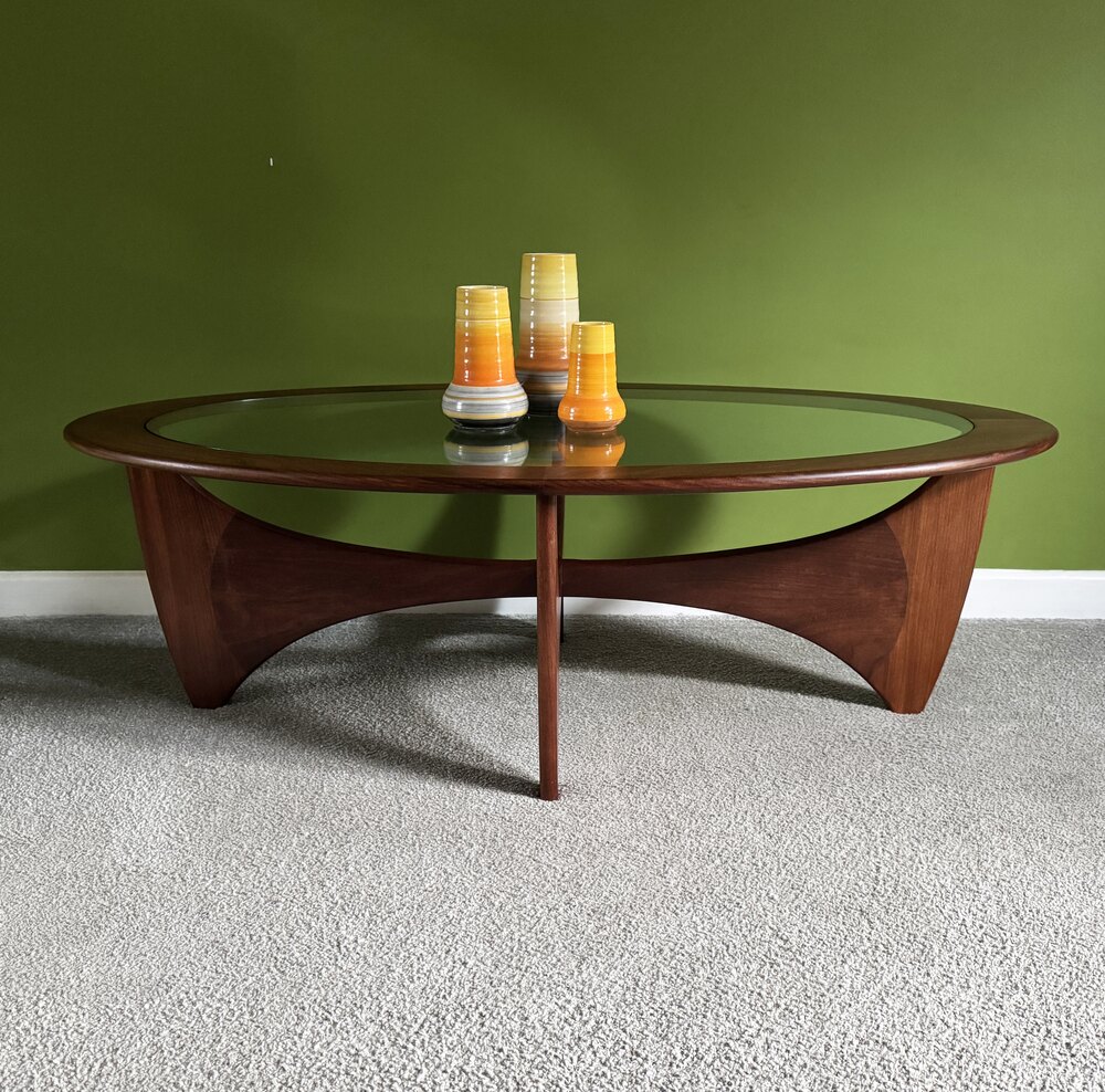 Antiques Atlas - G Plan Astro Oval Teak And Glass Coffee Table ...