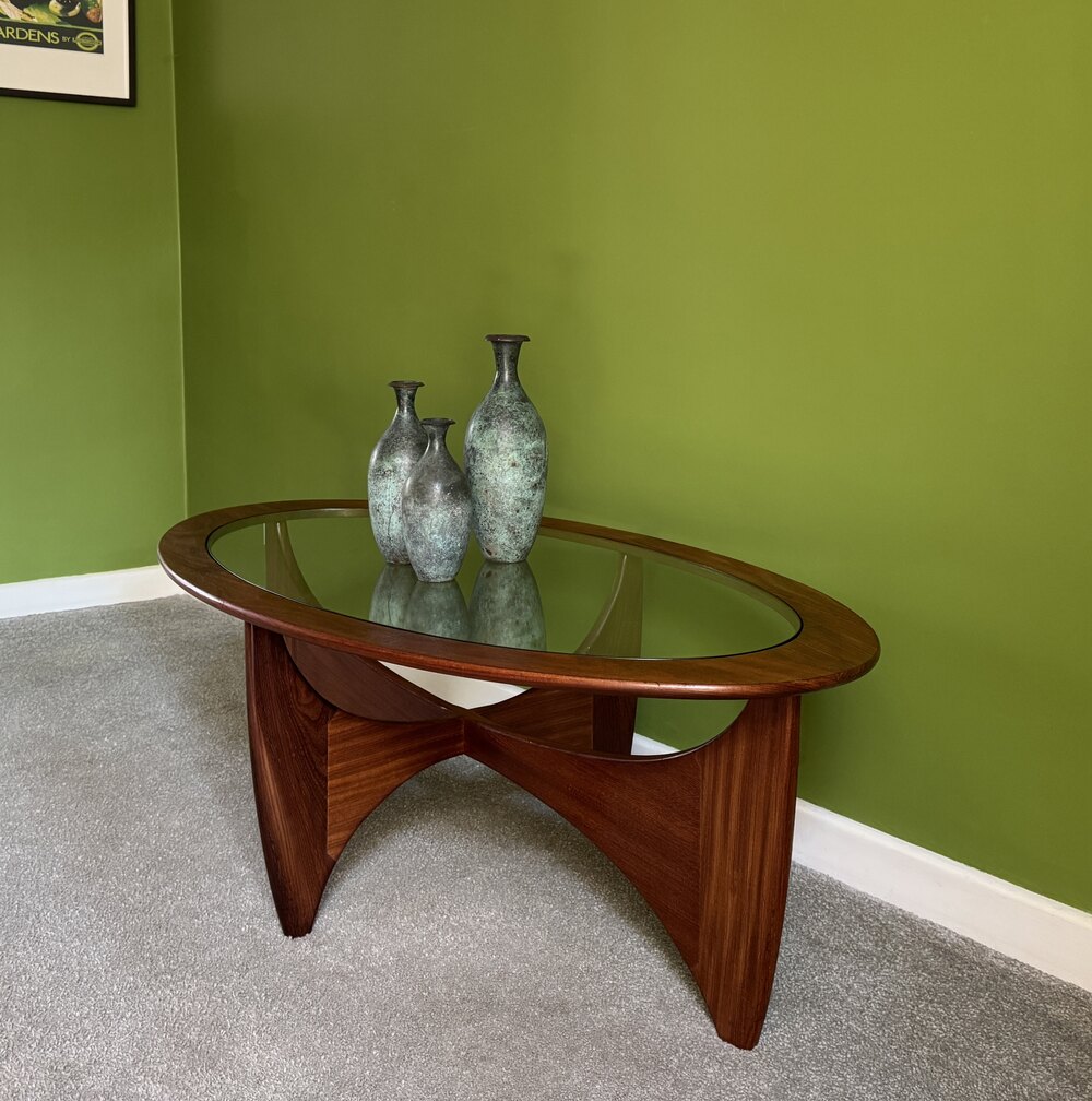 Antiques Atlas - G Plan Astro Oval Teak And Glass Coffee Table ...