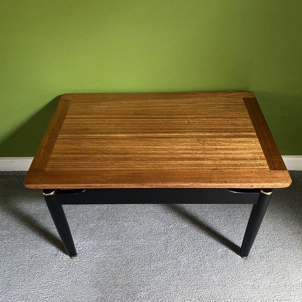 Antiques Atlas G Plan Coffee Table, Teak, Brass & Black