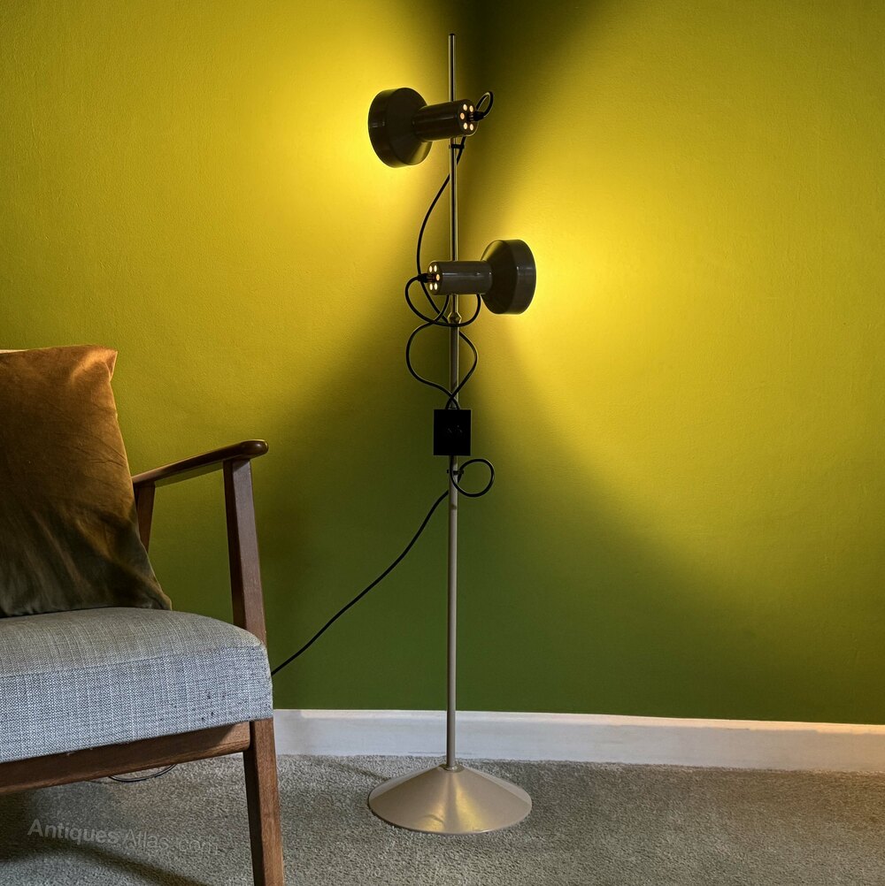 Antiques Atlas Maclamp Dual Spotlight Floor Lamp, Mushroom Beige