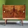 Mid Century Figured Walnut Record Cabinet, 1960s 