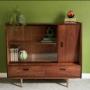 Mid Century Glazed Teak Cabinet / Bookcase / Sideboard