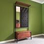 Mid Century Hall Stand in Teak, Black and Brass
