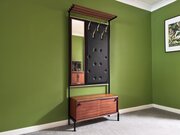 Mid Century Hall Stand in Teak Black and Brass