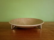 Mid Century Teak Effect Atomic Fruit Bowl 