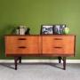Mid Century Teak Sideboard / 4 Drawer Table
