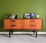 Mid Century Teak Sideboard / 4 Drawer Table