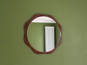 Mid Century Teak Wall Mirror With Scalloped Edge