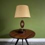 Mid Century Teak and Brass Table Lamp